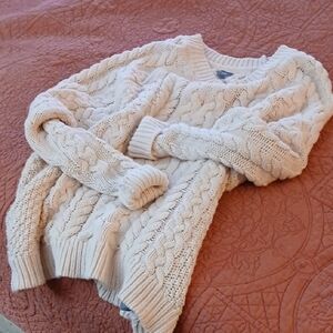 Aerie Light Pink Cozy Cable Knit Sweater